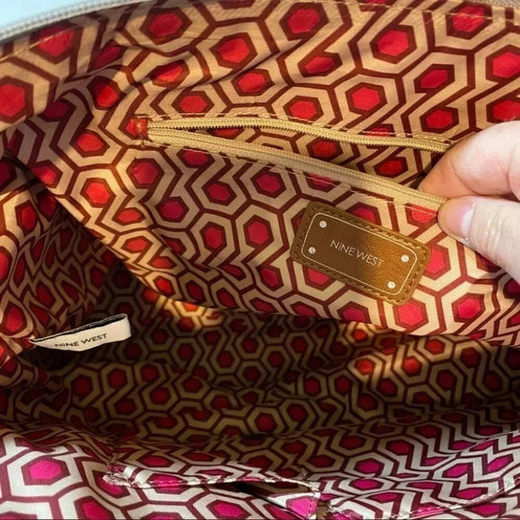 Nine West taupe faux animal skin tote bag - Picture 8 of 8